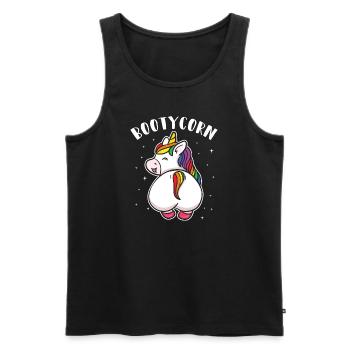 Einhorn Glitzer Hintern Bootycorn Lustig Geschenk - Männer Premium Bio Tank Top - Schwarz - Vorne - Michal (187cm)
