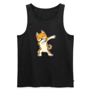Shiba Inu Hund Dabbing Dabbin Lustig Tanz Geschenk - Männer Premium Bio Tank Top - Schwarz - Vorne - AI Model Male 178 light (178cm)