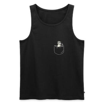 Cadeau drôle de chemise de poche de raton laveur - Débardeur bio Premium Homme - noir - Devant - AI Model Male 178 light (178cm)