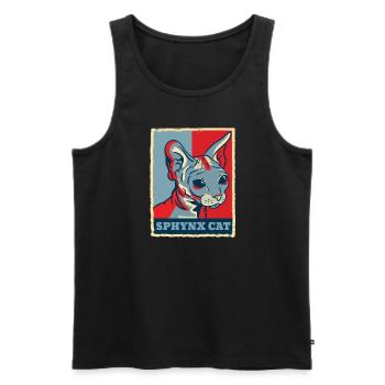 Sphynx Katze Nacktkatze Retro Vintage Geschenk - Männer Premium Bio Tank Top - Schwarz - Vorne - AI Model Male 178 light (178cm)
