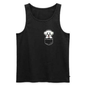 Malteser Hund Pocket Tasche Geschenk - Männer Premium Bio Tank Top - Schwarz - Vorne - AI Model Male 178 light (178cm)