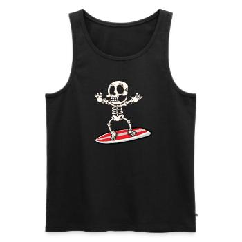 Skelett Knochen Surfen Surfboard Surf Geschenk - Männer Premium Bio Tank Top - Schwarz - Vorne - AI Model Male 178 light (178cm)