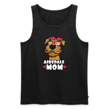 Airedale Hund Mutter Mama Hundebesitzer Geschenk - Männer Premium Bio Tank Top - Schwarz - Vorne - AI Model Male 178 light (178cm)