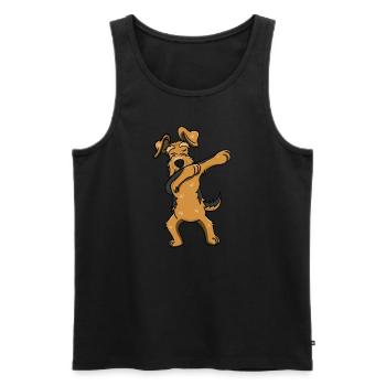 Cadeau drôle de danse de chien Airedale - Débardeur bio Premium Homme - noir - Devant - Michal (187cm)