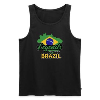 Tshirt Brésilien Légendes Brésiliennes - Débardeur bio Premium Homme - noir - Devant - AI Model Male 178 light (178cm)