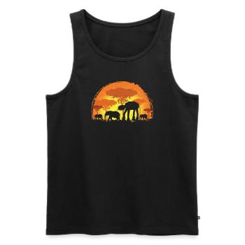 Elefant Elefanten Safari Sonne AT AT Geschenk - Männer Premium Bio Tank Top - Schwarz - Vorne - AI Model Male 178 light (178cm)