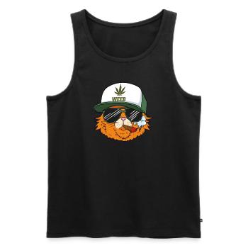 Cat Kitten Weed Kiffen Ganja Cannabis Gift - Men's Premium Organic Tank Top - black - Front - AI Model Male 178 light (178cm)