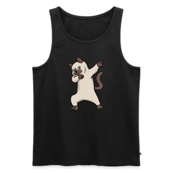 Siamkatze Katzen Dabbing Tanz Tanzen Geschenk - Männer Premium Bio Tank Top - Schwarz - Vorne - AI Model Male 178 light (178cm)