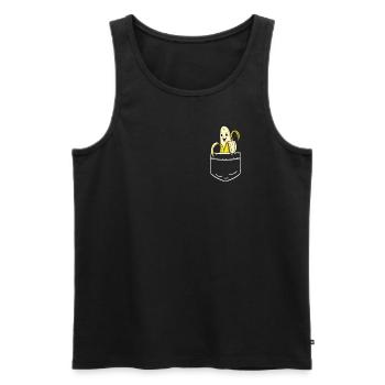 Banana Bananas Fruit Bag Pocket Funny Gift - Men's Premium Organic Tank Top - black - Front - Michal (187cm)