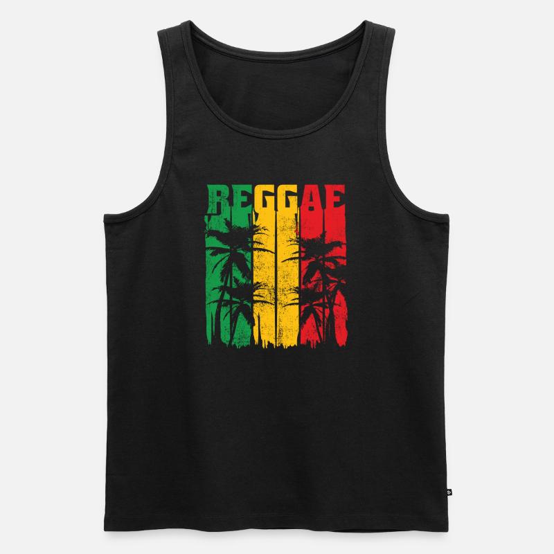 Reggae Rasta Rastafari Jamaica Retro Cool Geschenk - Männer Premium Bio Tank Top - Schwarz