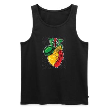 Cadeau pour instruments de musique Reggae Rasta Rastafari - Débardeur bio Premium Homme - noir - Devant - Michal (187cm)