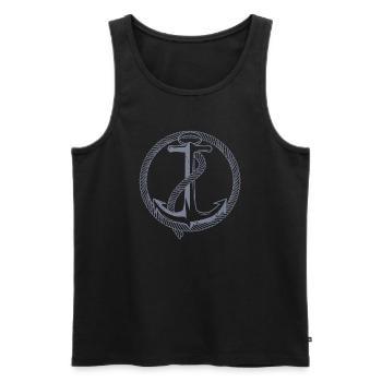 See Anker Ahoi Kapitän Seefahrt Seemann Matrose - Männer Premium Bio Tank Top - Schwarz - Vorne - Michal (187cm)