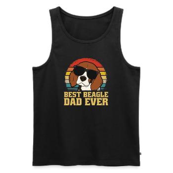 Beagle Hund Hunde Vater Dad Papa Retro Geschenk - Männer Premium Bio Tank Top - Schwarz - Vorne - Michal (187cm)