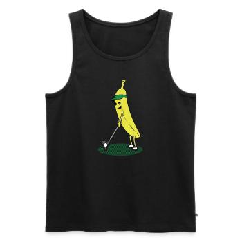 Banane golf sport banane fruits frais - Débardeur bio Premium Homme - noir - Devant - AI Model Male 178 light (178cm)
