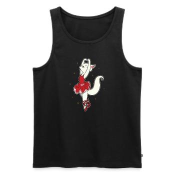 Danseur cadeau ballerine chat ballerine - Débardeur bio Premium Homme - noir - Devant - Michal (187cm)