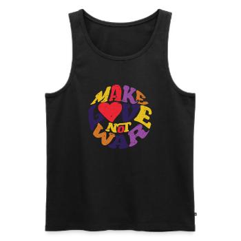 Make Love Not War anti was hippie music festival - Men's Premium Organic Tank Top - black - Front - AI Model Male 178 light (178cm)