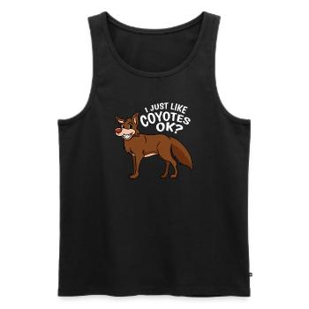 Kojote Kojoten I Just Like Coyotes Ok? Geschenk - Männer Premium Bio Tank Top - Schwarz - Vorne - AI Model Male 178 light (178cm)