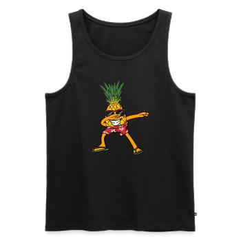 Ananas Dabbing Drôle Danse Danse Hawaï Cadeau - Débardeur bio Premium Homme - noir - Devant - AI Model Male 178 light (178cm)