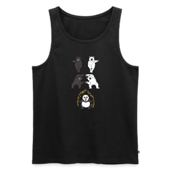 Panda Pandas Fusion Anime Kawaii Manga Gift - Men's Premium Organic Tank Top - black - Front - Michal (187cm)