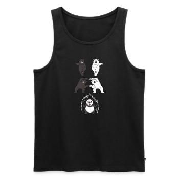 Panda Pandas Fusion Anime Kawaii Manga Gift - Men's Premium Organic Tank Top - black - Front - Michal (187cm)