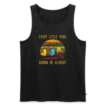 Bird Birds Budgerigar Retro Vintage Gift - Men's Premium Organic Tank Top - black - Front - Michal (187cm)
