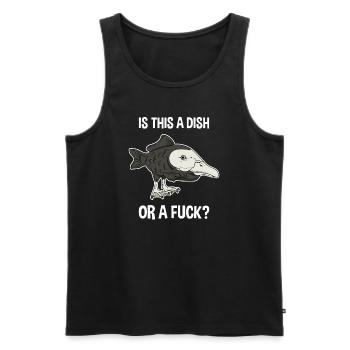 Is This A Dish Or Fuck Ente Fisch Lustig Geschenk - Männer Premium Bio Tank Top - Schwarz - Vorne - AI Model Male 178 light (178cm)