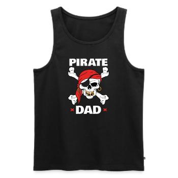 Pirate Pirate Ship Father Papa Skull Bones - Men's Premium Organic Tank Top - black - Front - Michal (187cm)