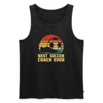 Best Football Coach Retro Football Gift - Men's Premium Organic Tank Top - black - Front - Michal (187cm)