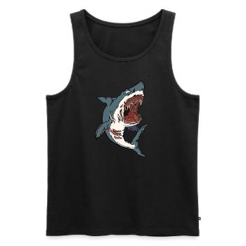 Halloween Grusel Hai Haifisch Zombie Geschenk - Männer Premium Bio Tank Top - Schwarz - Vorne - AI Model Male 178 light (178cm)