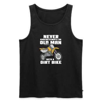 Funny motocross gift for old men - Men's Premium Organic Tank Top - black - Front - Michal (187cm)