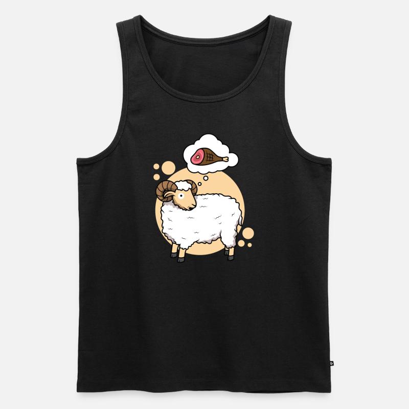 Fleisch fressendes Schaf - Männer Premium Bio Tank Top - Schwarz