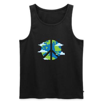 Sauvez la planète World Peace Respect de l'environnement - Débardeur bio Premium Homme - noir - Devant - AI Model Male 178 light (178cm)