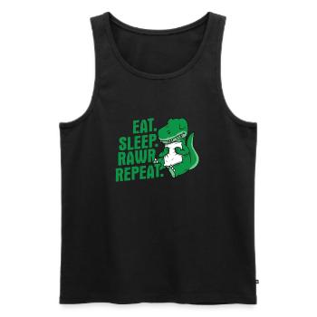 Eat Sleep Rawr Repeat Sweet Dinosaur Gift - Men's Premium Organic Tank Top - black - Front - AI Model Male 178 light (178cm)