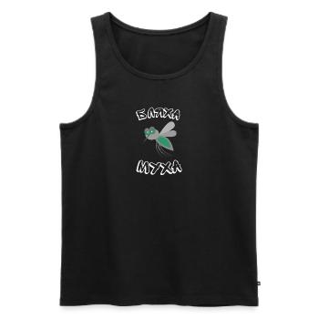 Drôles de proverbes russes pour les Russes Blaha Muha - Débardeur bio Premium Homme - noir - Devant - Michal (187cm)