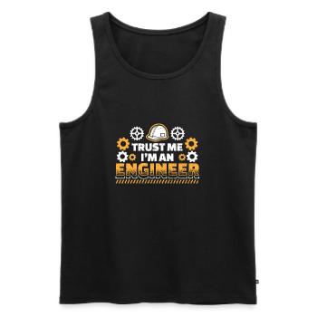 Trust me im an Engineer - Männer Premium Bio Tank Top - Schwarz - Vorne - AI Model Male 178 light (178cm)