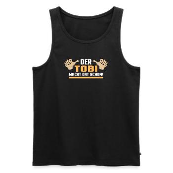 Der Tobi macht dat schon Namen Spitzname Geschenk - Männer Premium Bio Tank Top - Schwarz - Vorne - AI Model Male 178 light (178cm)