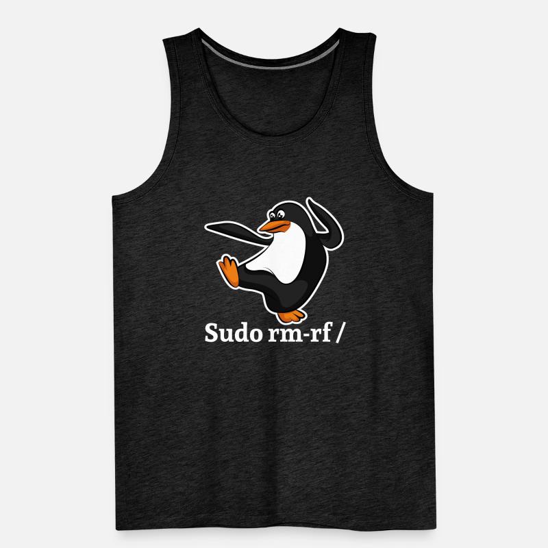 Tux Linux Penguin Sudo Rm Rf | Computer Geek Hack Men's Premium Organic Tank Top