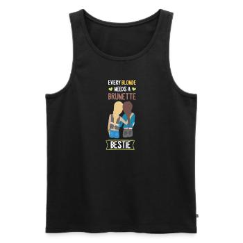 ABF Best Friends Blonde Brunette Bestie Shirt - Men's Premium Organic Tank Top - black - Front - AI Model Male 178 light (178cm)