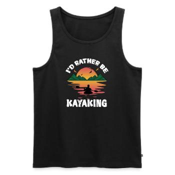 I'd rather be kayaking kayak paddling gift - Men's Premium Organic Tank Top - black - Front - Michal (187cm)