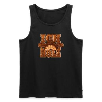 Ich und mein Holz wahre Liebe Holzfäller Tischler - Männer Premium Bio Tank Top - Schwarz - Vorne - Michal (187cm)
