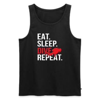 Eat Sleep Dive Repeat Dive - Débardeur bio Premium Homme - noir - Devant - AI Model Male 178 light (178cm)