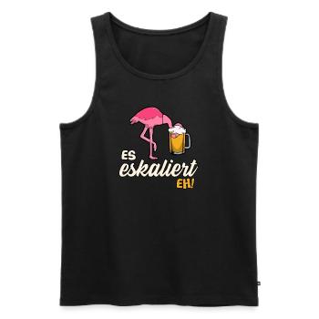 es eskaliert eh Flamingo Bier saufen Geschenk - Männer Premium Bio Tank Top - Schwarz - Vorne - Michal (187cm)