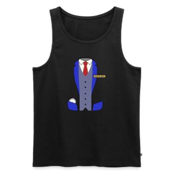 Chef de peloton déguisement chef de costume de carnaval - Débardeur bio Premium Homme - noir - Devant - AI Model Male 178 light (178cm)