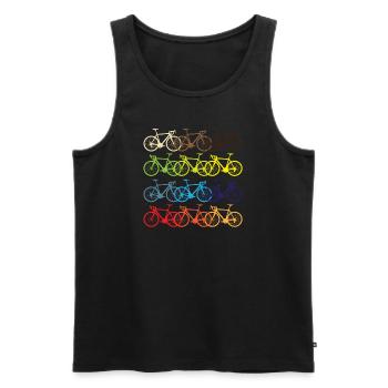 Bicycle shirt - road bike red, green, blue, yellow cool - Men's Premium Organic Tank Top - black - Front - AI Model Male 178 light (178cm)