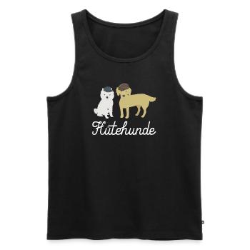 Lustiges Hütehunde Shirt Hunde mit Hüten - Männer Premium Bio Tank Top - Schwarz - Vorne - Michal (187cm)