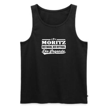Moritz Die Legende Vorname Lustiger Spruch Name - Männer Premium Bio Tank Top - Schwarz - Vorne - AI Model Male 178 light (178cm)