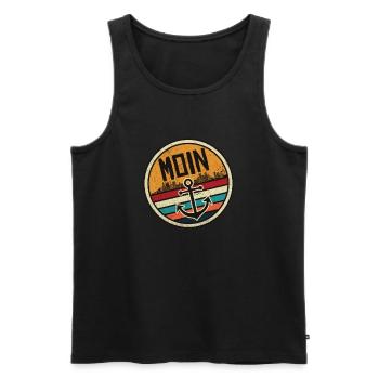 moin vintage Hamburg Begrüßung Moinsen Dialekt - Männer Premium Bio Tank Top - Schwarz - Vorne - AI Model Male 178 light (178cm)