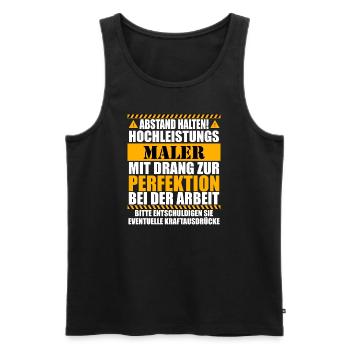 Maler und Lackierer Lustiger Spruch - Männer Premium Bio Tank Top - Schwarz - Vorne - Michal (187cm)