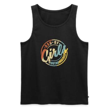 Dad Of Girls Outnumbered - Papa Logo Dad Design - Men's Premium Organic Tank Top - black - Front - AI Model Male 178 light (178cm)