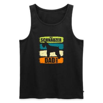 Vintage Best Schnauzer Dad ever - Dog Lover Owner - Männer Premium Bio Tank Top - Schwarz - Vorne - AI Model Male 178 light (178cm)